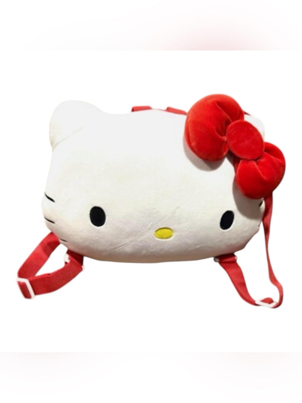 Sanrio- Hello Kitty Red Head Shaped Plush Backpack - Size 10x13"